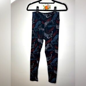 LuLaRoe 4th of July leggings with red white and blue eagles. One size, NBW
